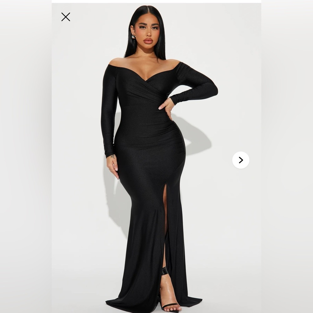 Elegant Black Off-Shoulder Gown